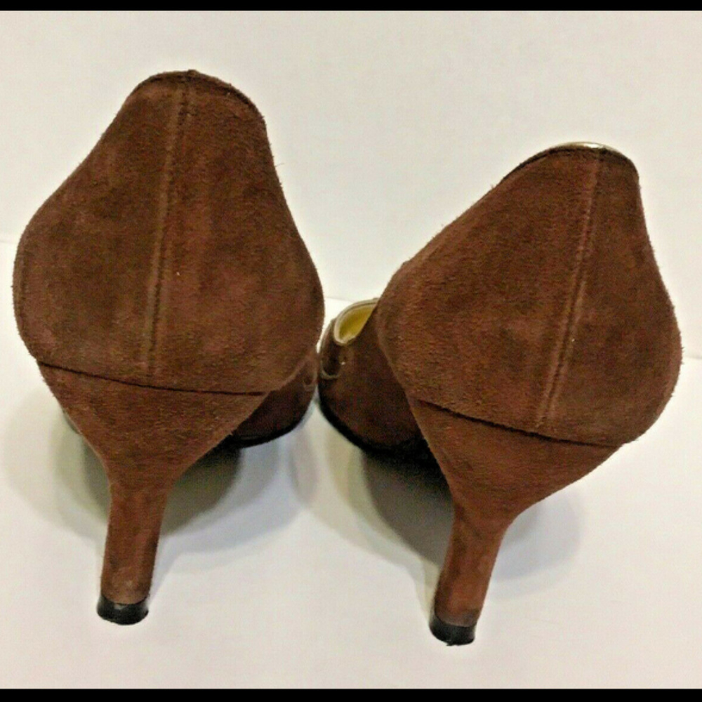 Kenzo Brown Heels with Gold Accents - Picture 3 of 8